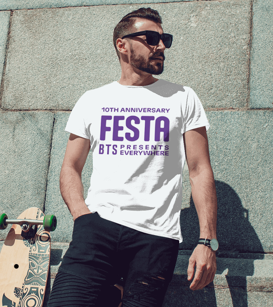 10th Anniversary BTS Festa Presents Everywhere T-Shirt