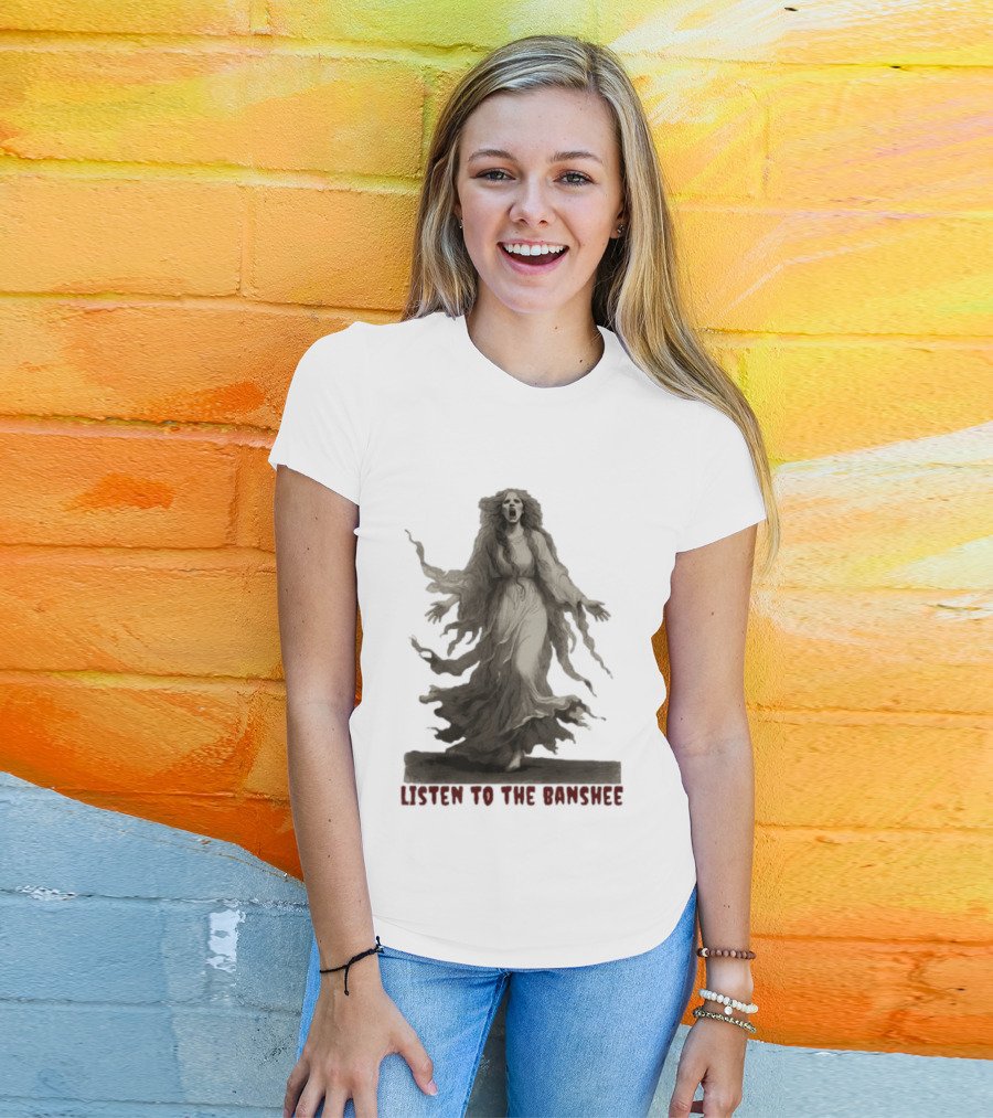 Ghost Girl Listen To The Banshee Eerie Spectral T-Shirt