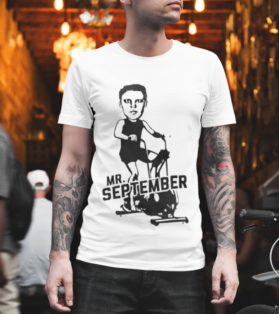 Mr September Stationary Bike Sketch T-Shirt
