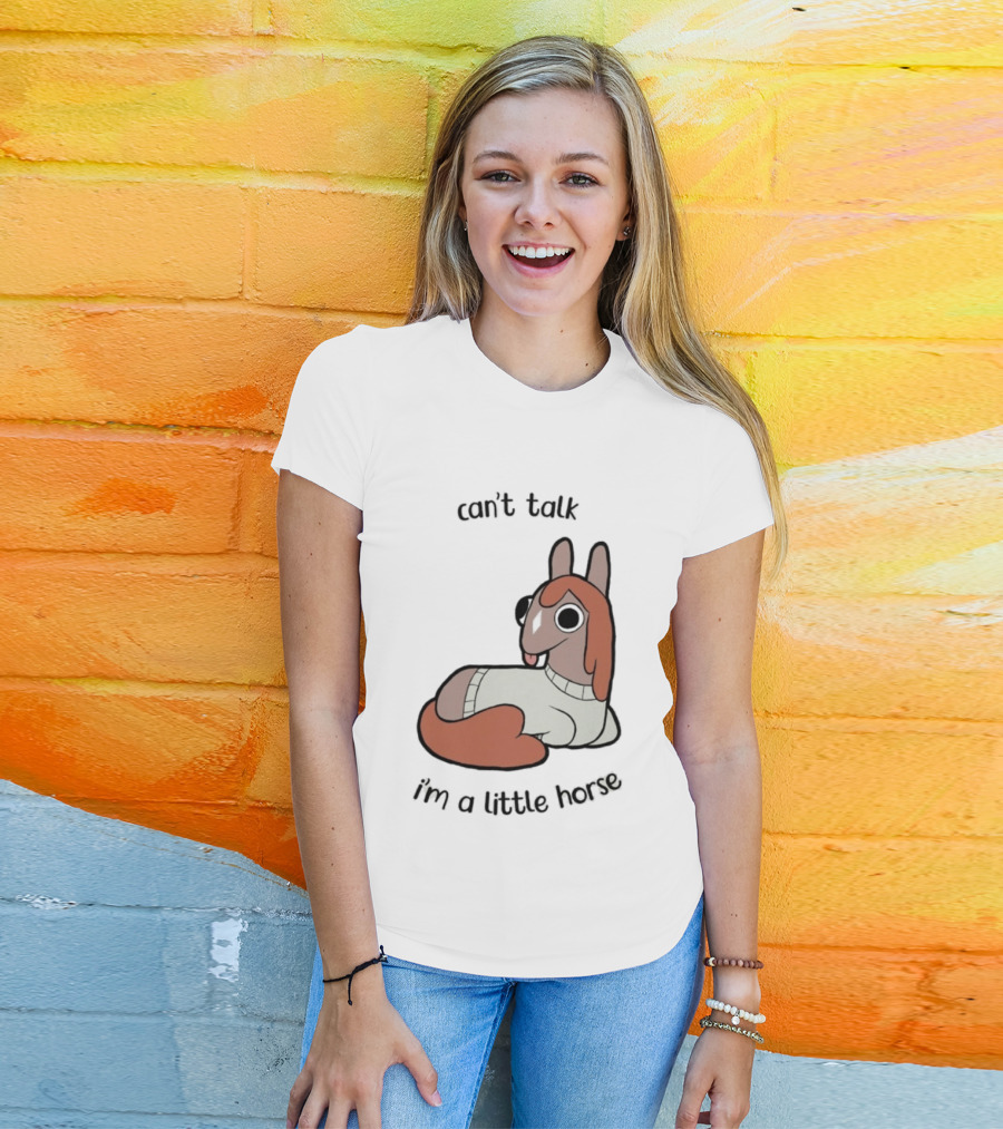 Lucah Can't Talk I'm A Little Horse Cute Cartoon T-Shirt