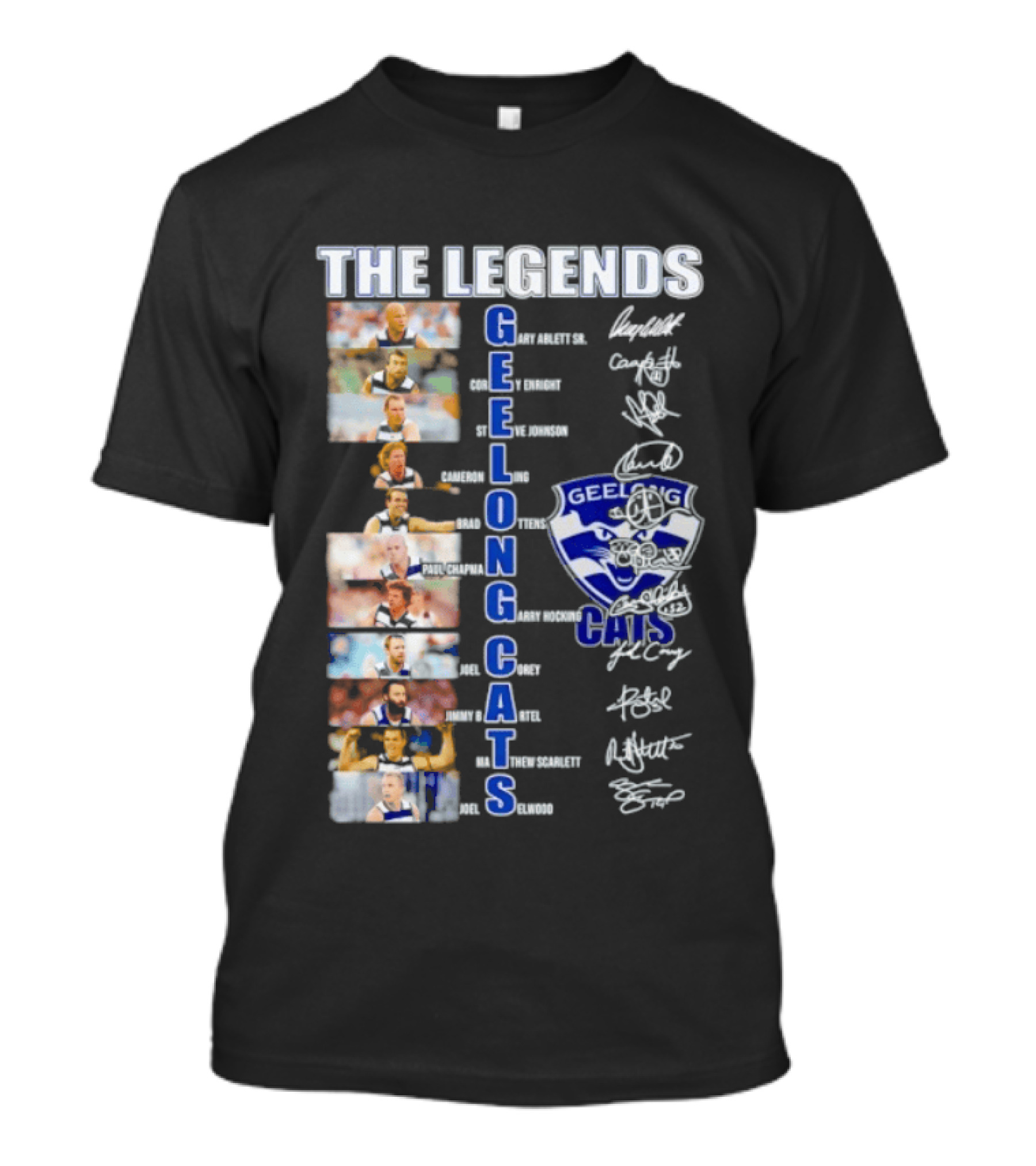 The Legends Of Geelong Cats Player Signatures And Iconic Players T-Shirt