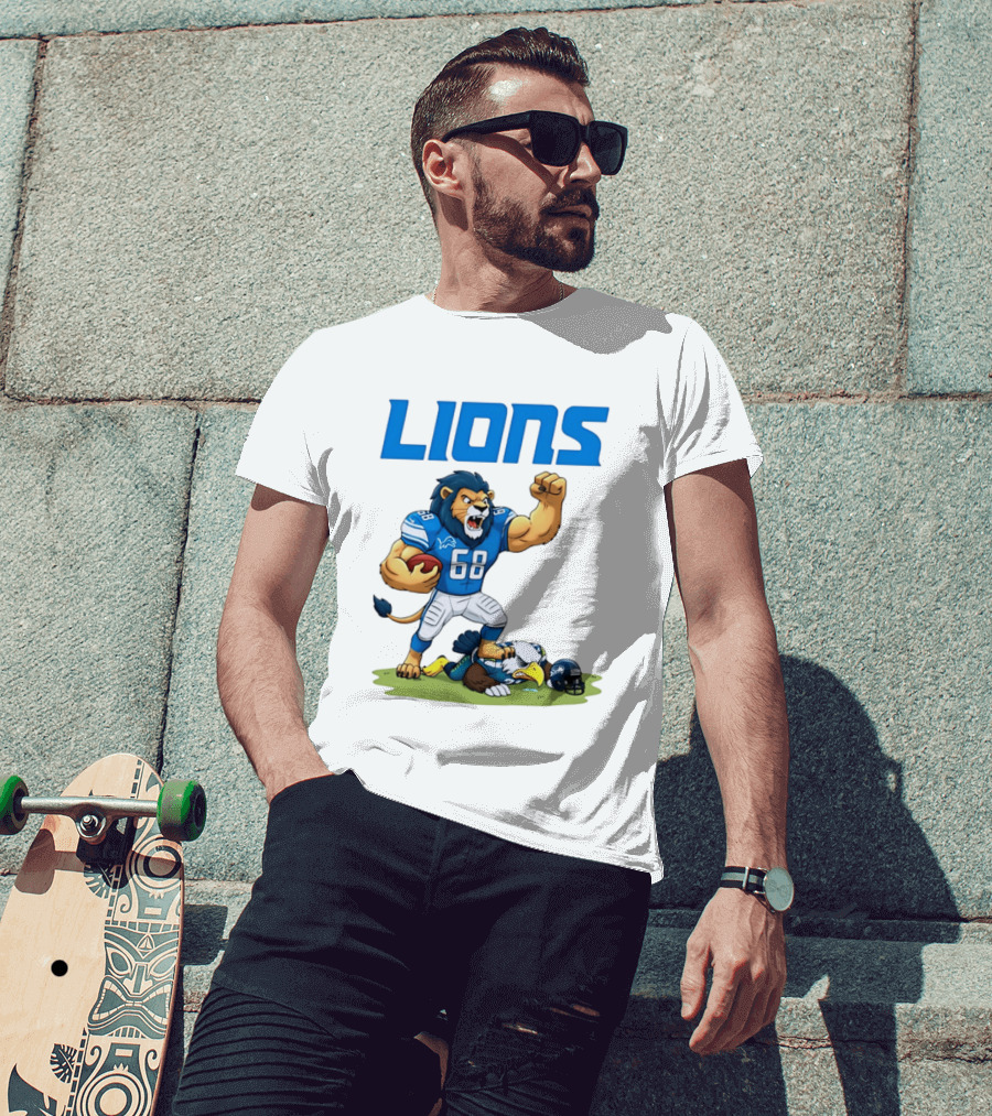 Detroit Lions Dominating Seahawks Rivalry Mascot Showdown T-Shirt