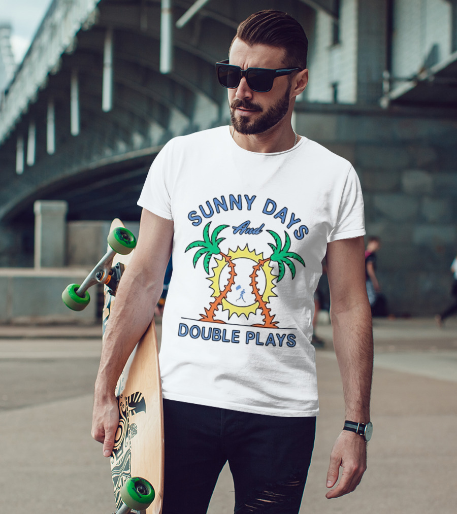 Sunny Days And Double Plays With Palm Trees And Sunshine T-Shirt