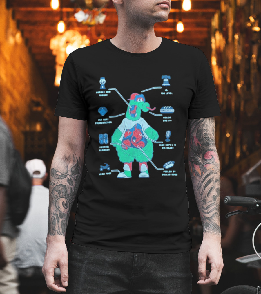 Philadelphia Phillies Phanatic Anatomy of a Fuzz Monster T-Shirt