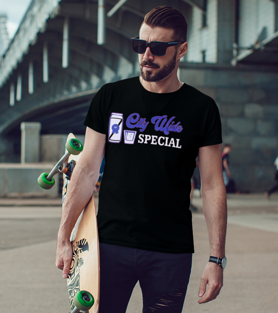City Wide Special Philadelphia Phillies Beer Can And Shot T-Shirt