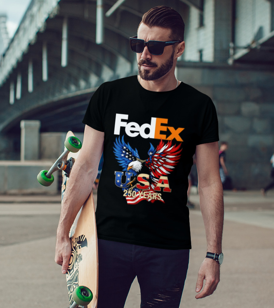 FedEx Eagle 250 Years USA Flag Patriotic Celebration T-Shirt