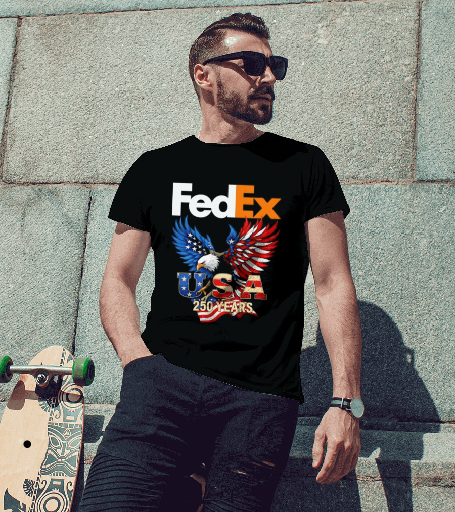 FedEx Eagle 250 Years USA Flag Patriotic Celebration T-Shirt