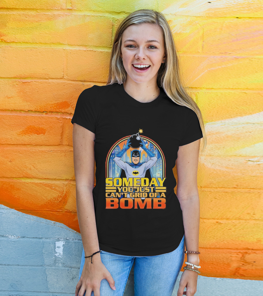 Someday You Just Can't Get Rid Of A Bomb Batman Retro Comic Urban Skyline T-Shirt