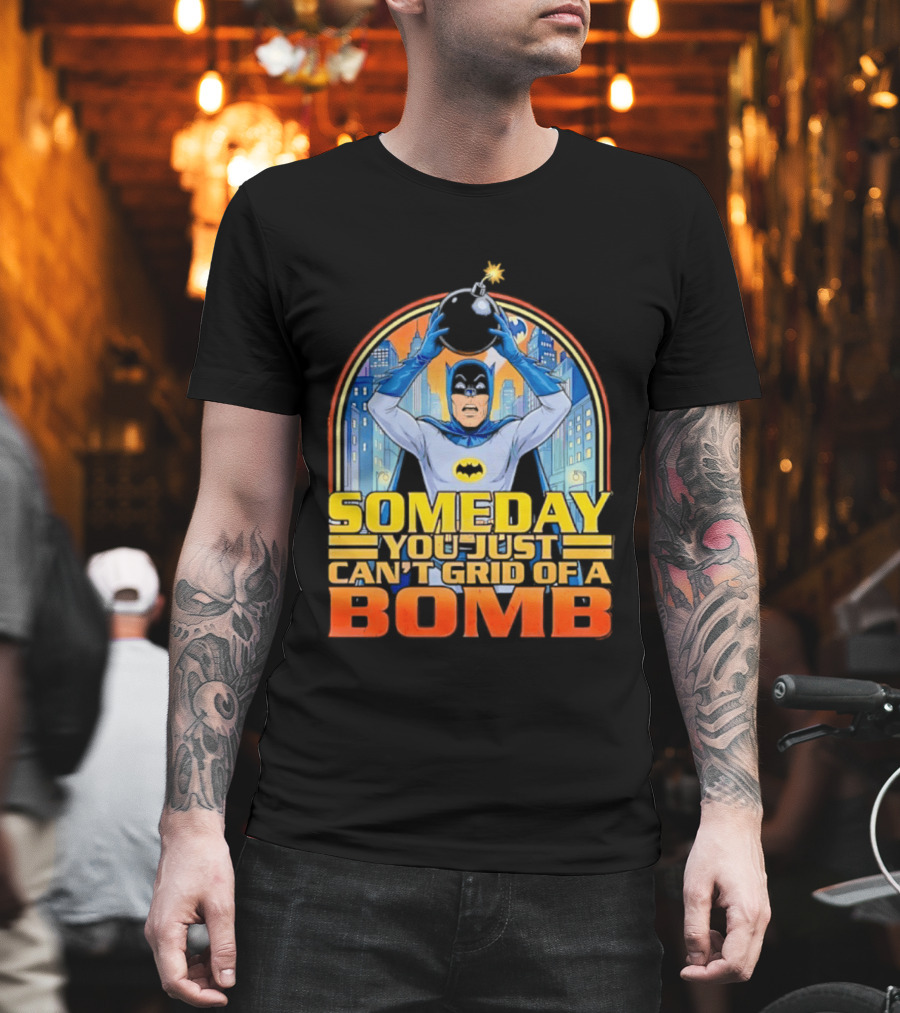 Someday You Just Can't Get Rid of a Bomb Batman Retro Comic Urban Skyline T-Shirt