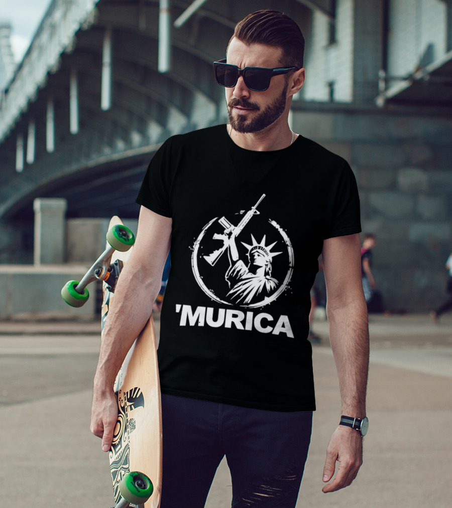 Murica Statue Of Liberty With Rifle T-Shirt