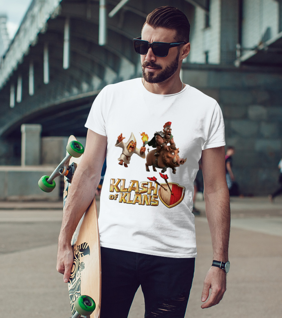 Klash Of Klans Characters With Wizard And Hog Rider T-Shirt