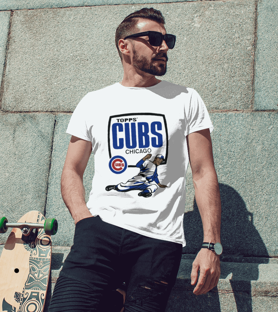 Topps CUBS Chicago Vintage Baseball Player MLB Collab T-Shirt