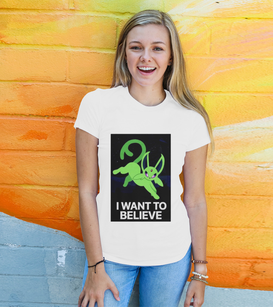 Shiny Espeon I Want To Believe Paranormal T-Shirt