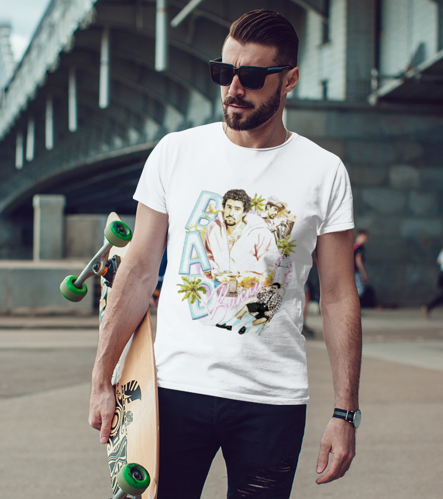 Bad Bunny Vintage Style Urban Vibes 2026 Palm Trees Retro Look T-Shirt