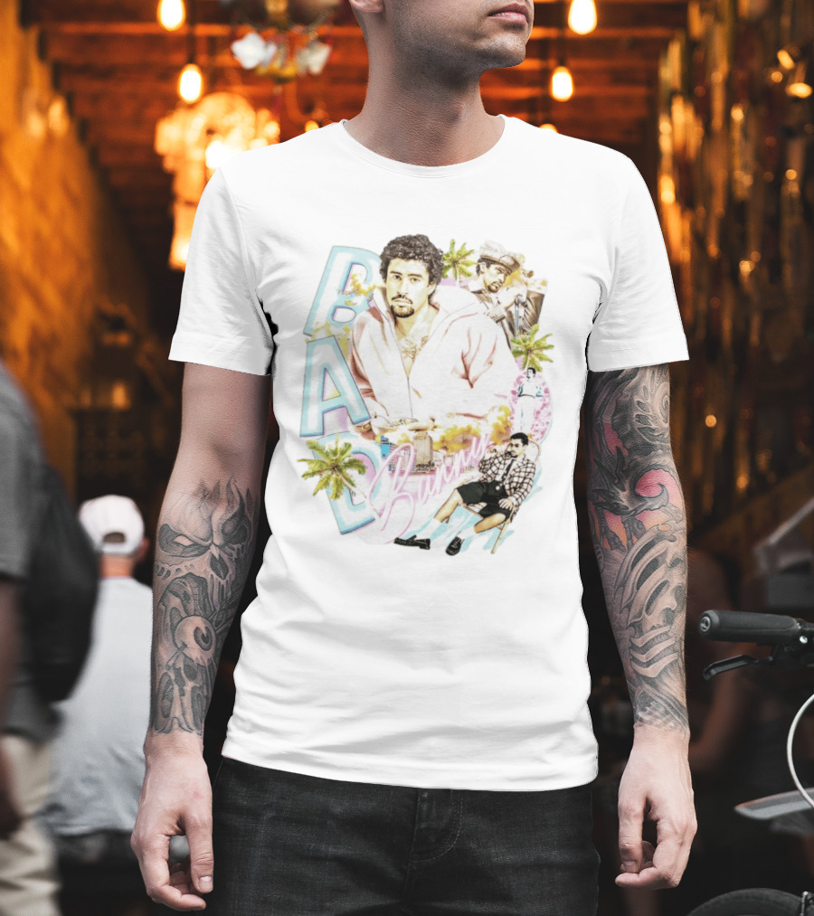 Bad Bunny Vintage Style Urban Vibes 2026 Palm Trees Retro Look T-Shirt