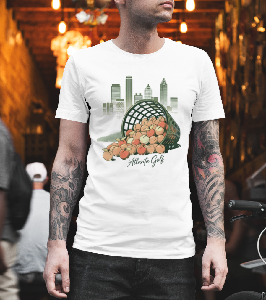 Bucket of Peaches Golf city skyline T-Shirt