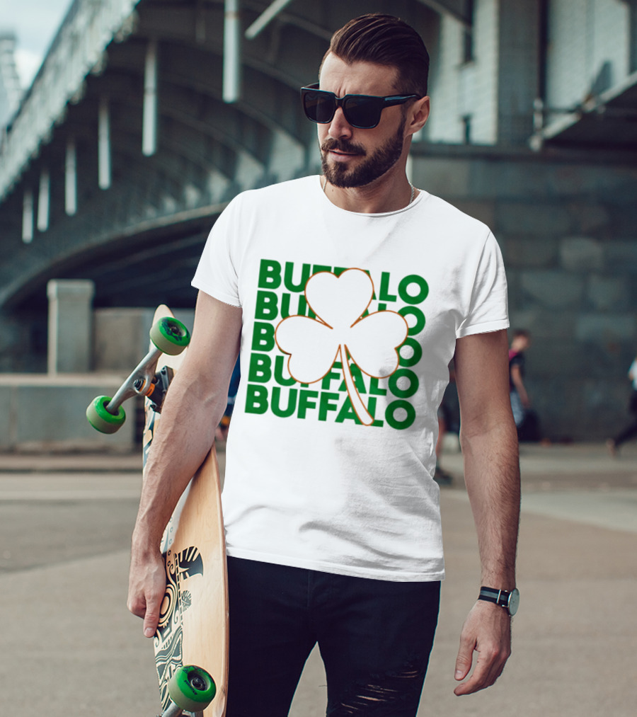 Lucky Buffalo Bills St. Patrick's Day Clover T-Shirt