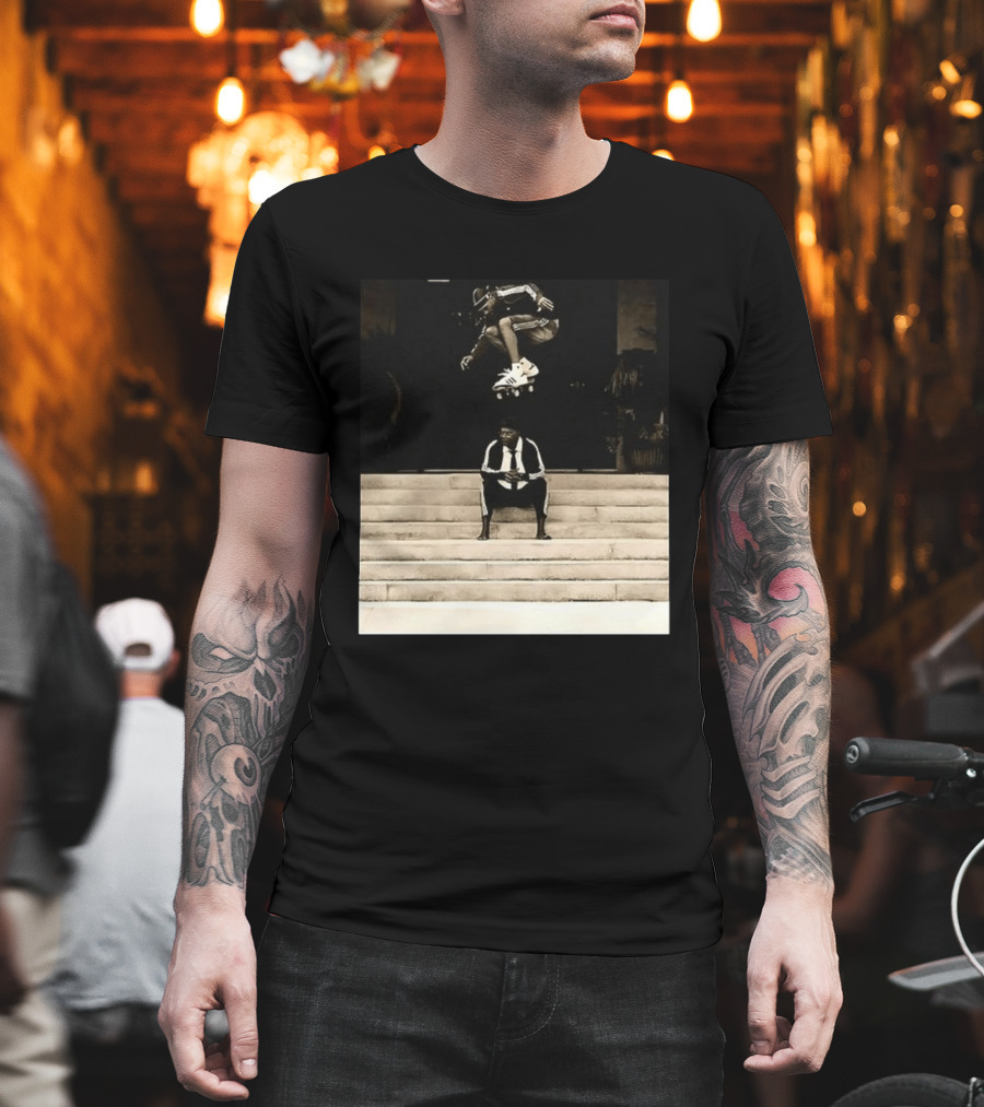 Bad MFs Tyshawn and Samuel L in Adidas Skateboard Jump Scene T-Shirt
