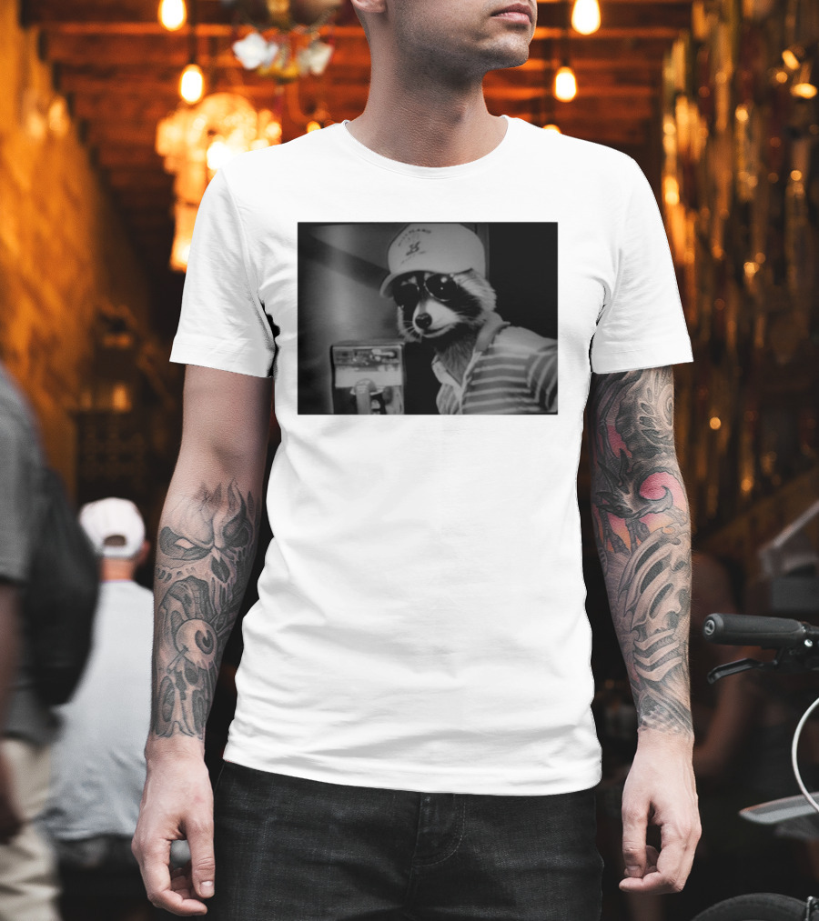 Rascal Plauche Raccoon With Hat and Sunglasses T-Shirt
