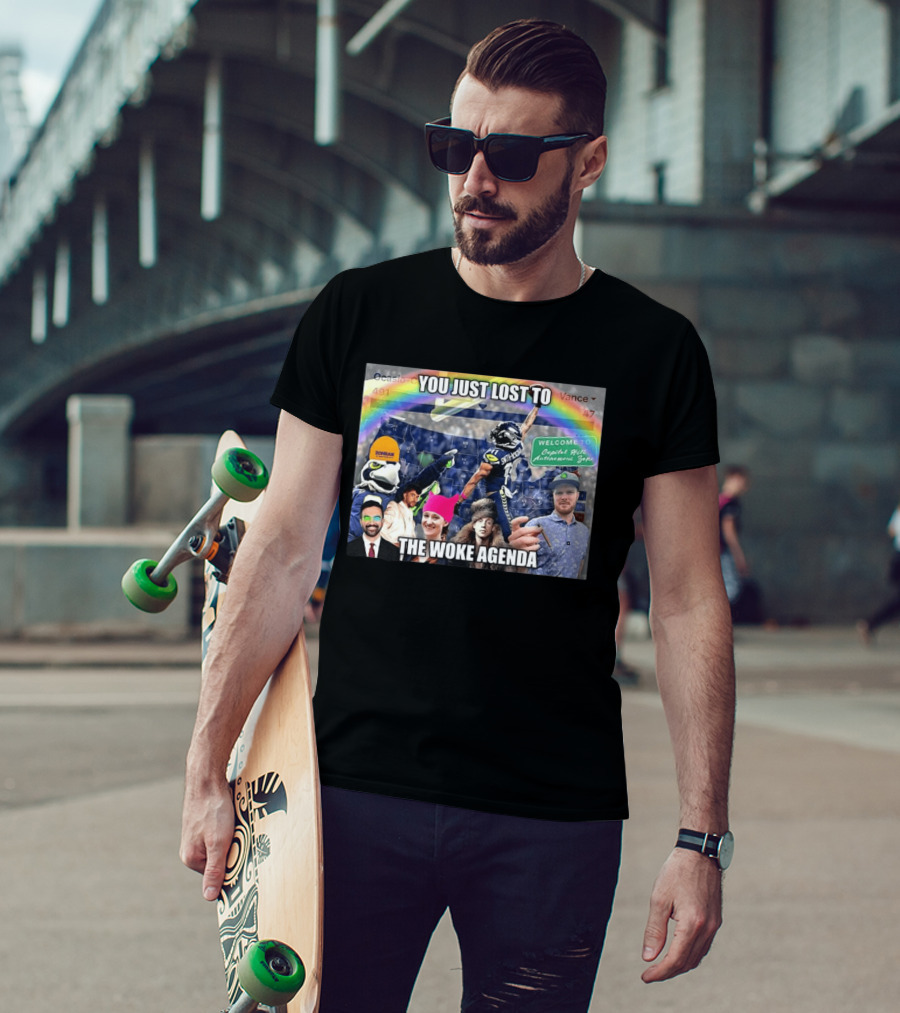 You Just Lost To The Woke Agenda Rainbow Capitol Hill Autonomous Zone Seattle Seahawks T-Shirt