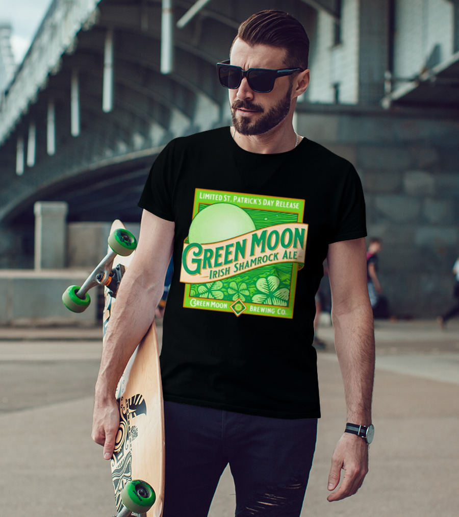 Green Moon Irish Shamrock Ale Limited St. Patrick's Day Release Green Moon Brewing Co T-Shirt