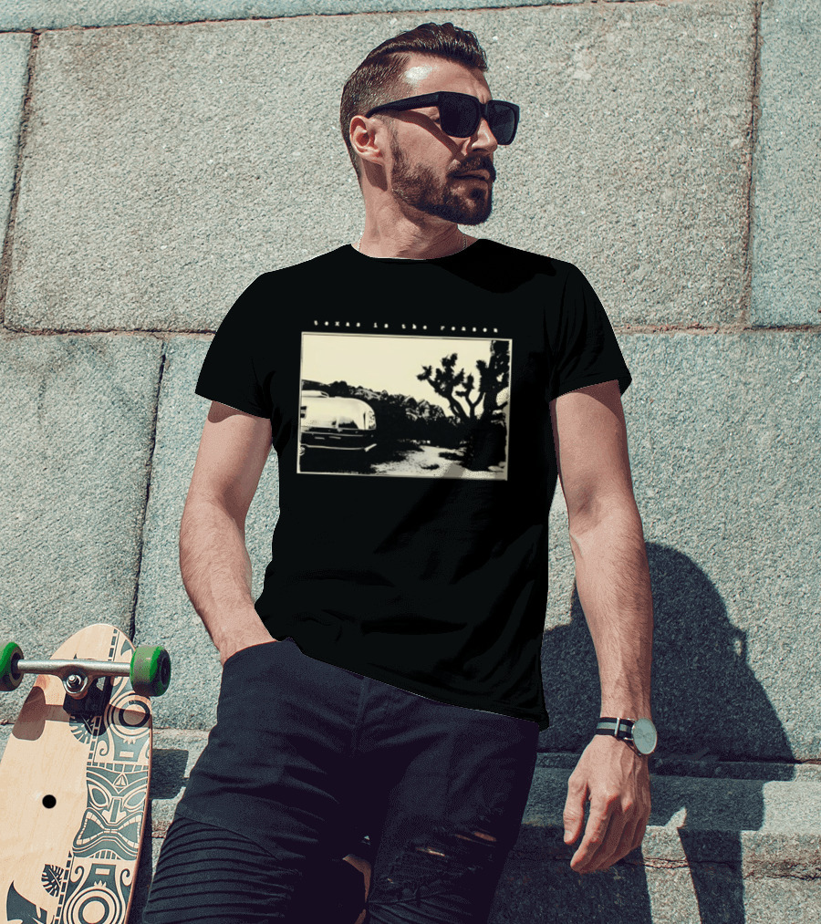 Texas Is The Reason Desert Landscape Vintage Trailer Scene T-Shirt