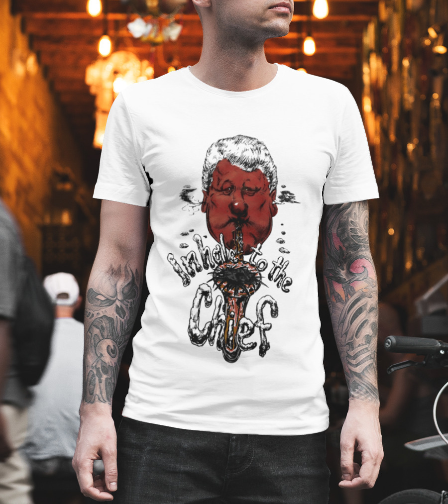 Inhale to the Chief Bill Clinton Caricature Smoking Pipe T-Shirt