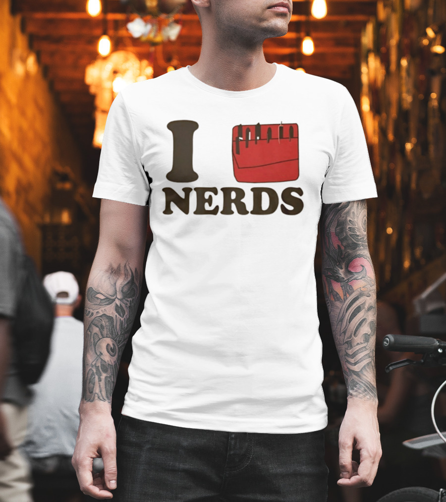 I Heart Red Pocket Nerds Cat Valentine T-Shirt