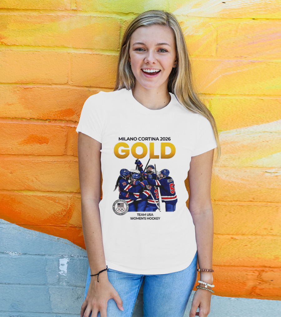 Milano Cortina 2026 Gold Team USA Women's Hockey T-Shirt