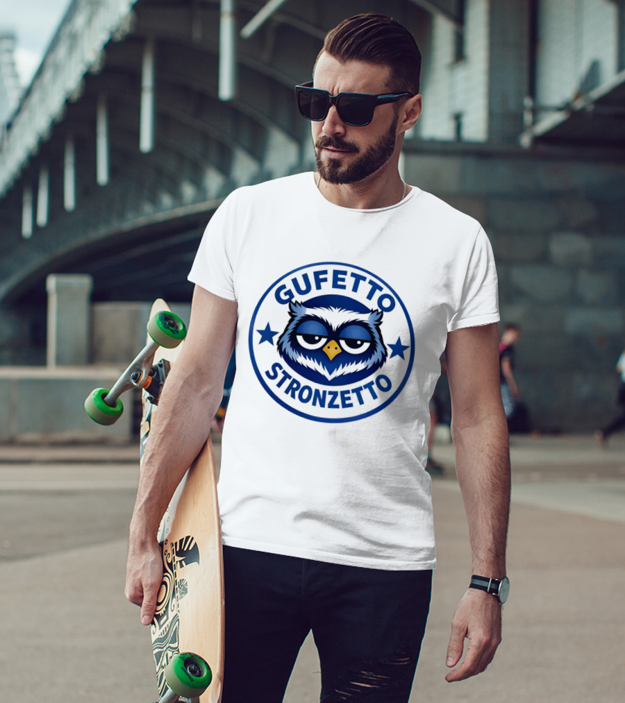 Gufetto Stronzetto Owl Blue Circle T-Shirt