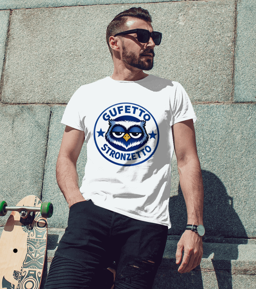 Gufetto Stronzetto Owl Blue Circle T-Shirt