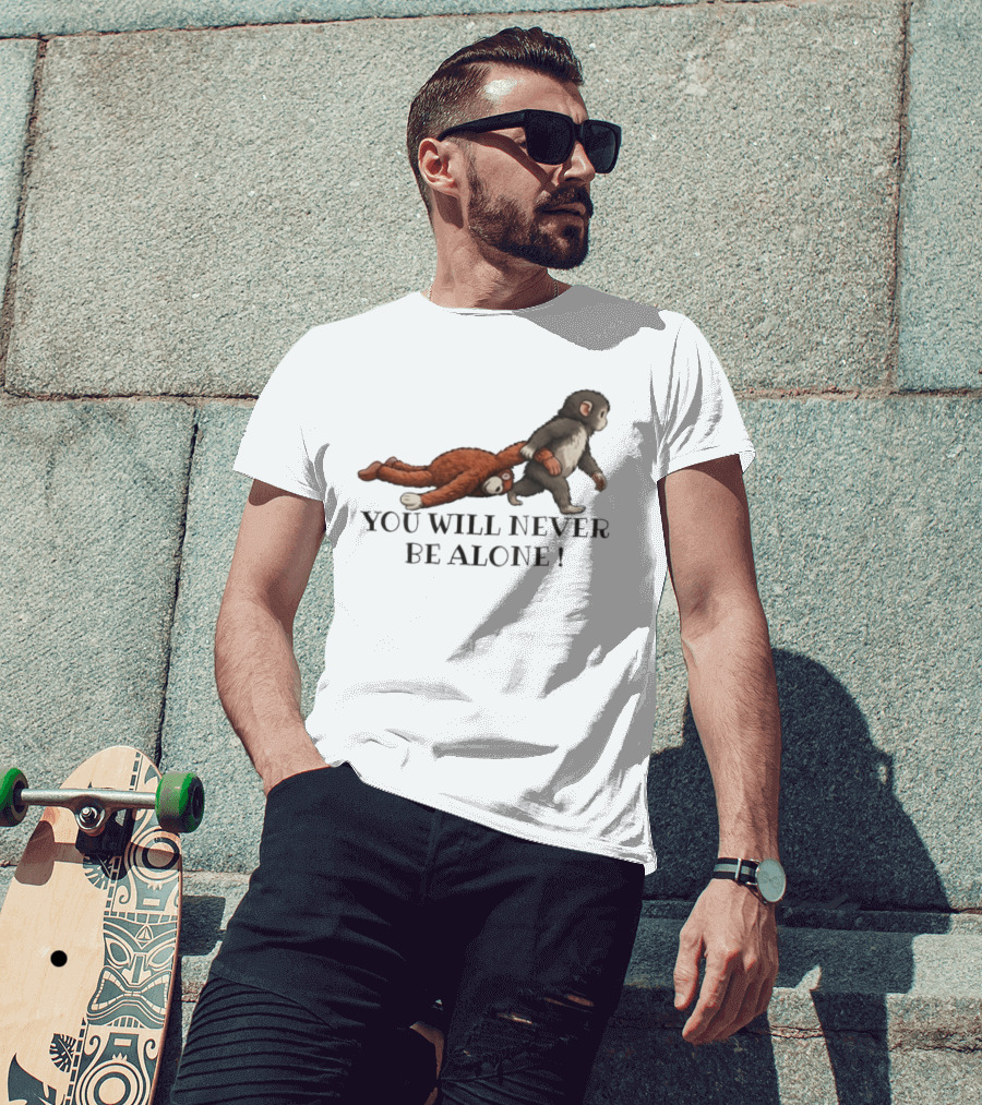 Punch The Monkey You Will Never Be Alone Playful Friendship T-Shirt