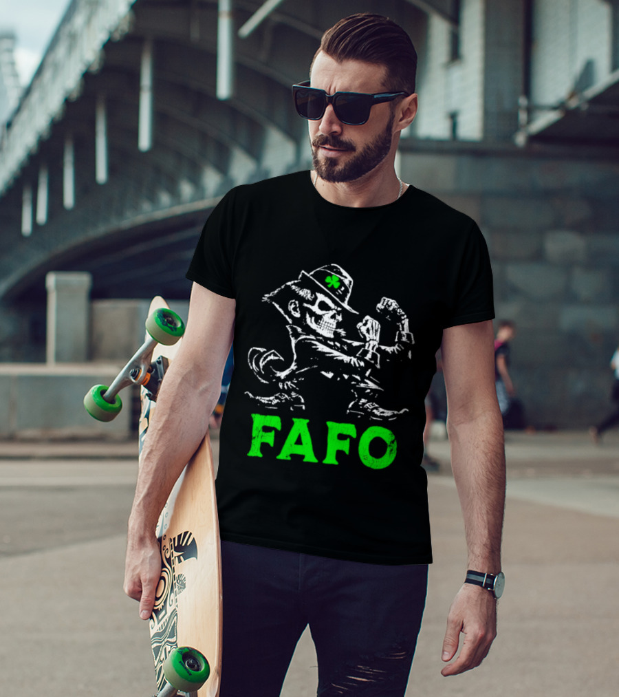 FAFO Skeleton Leprechaun Flexing St Patrick's Day T-Shirt
