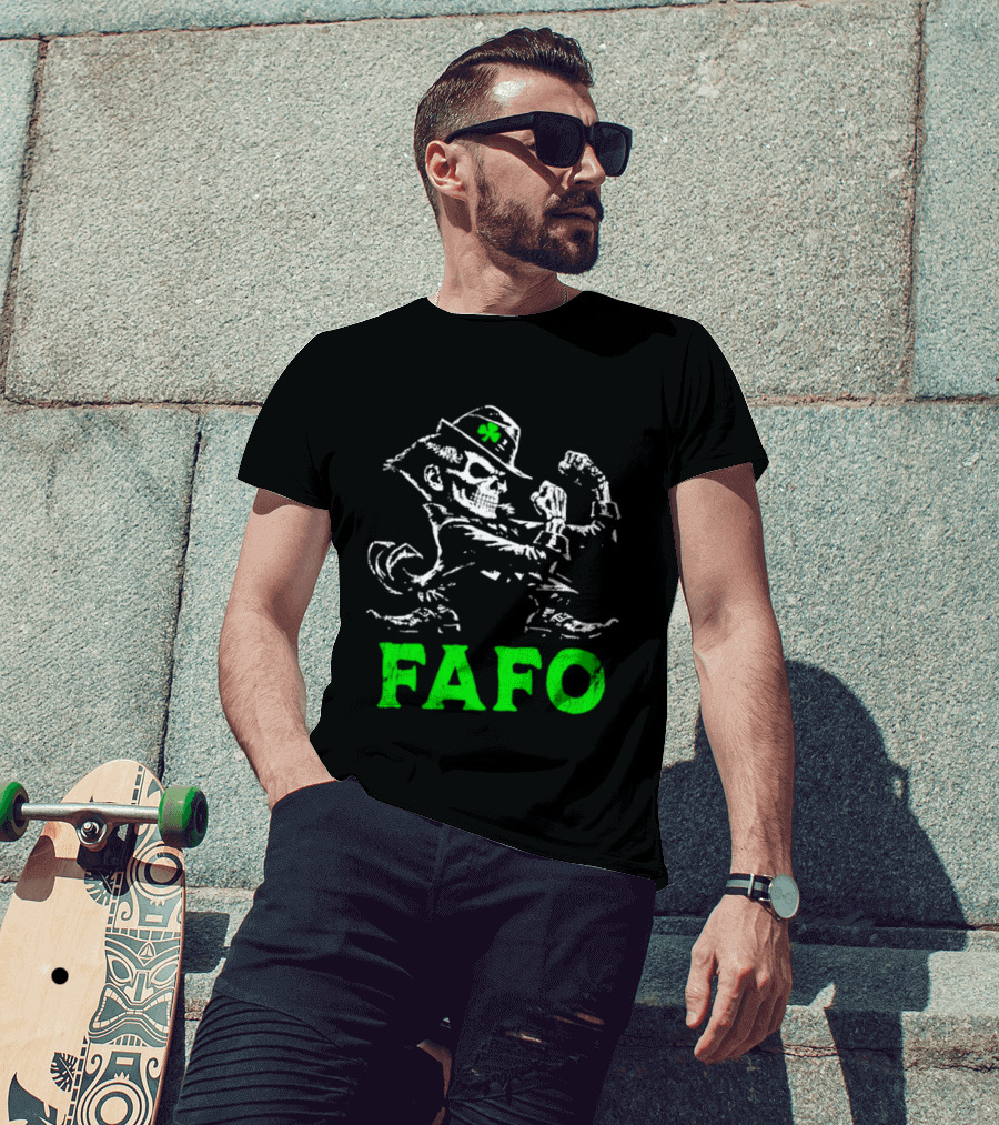 FAFO Skeleton Leprechaun Flexing St Patrick's Day T-Shirt