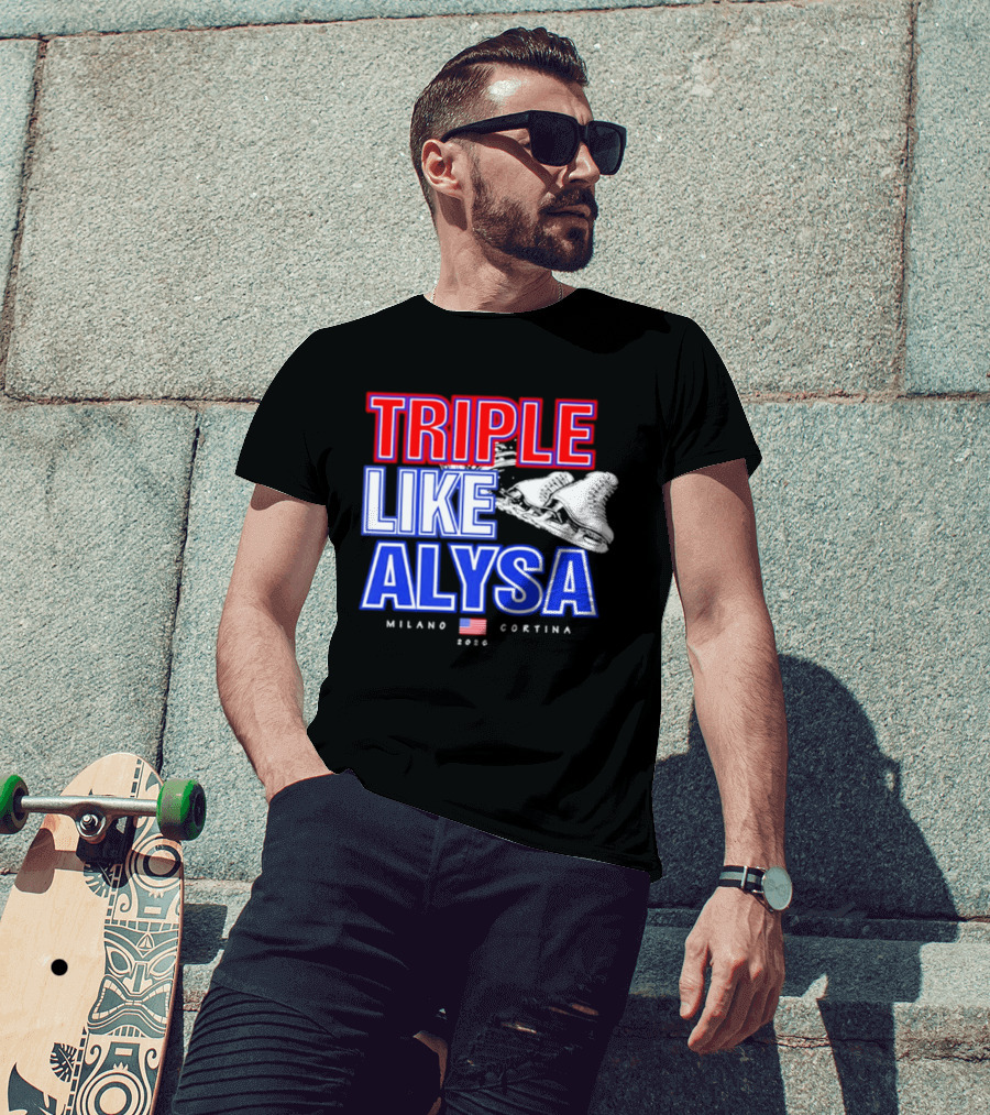 Triple Like Alysa Milano Cortina 2026 USA T-Shirt