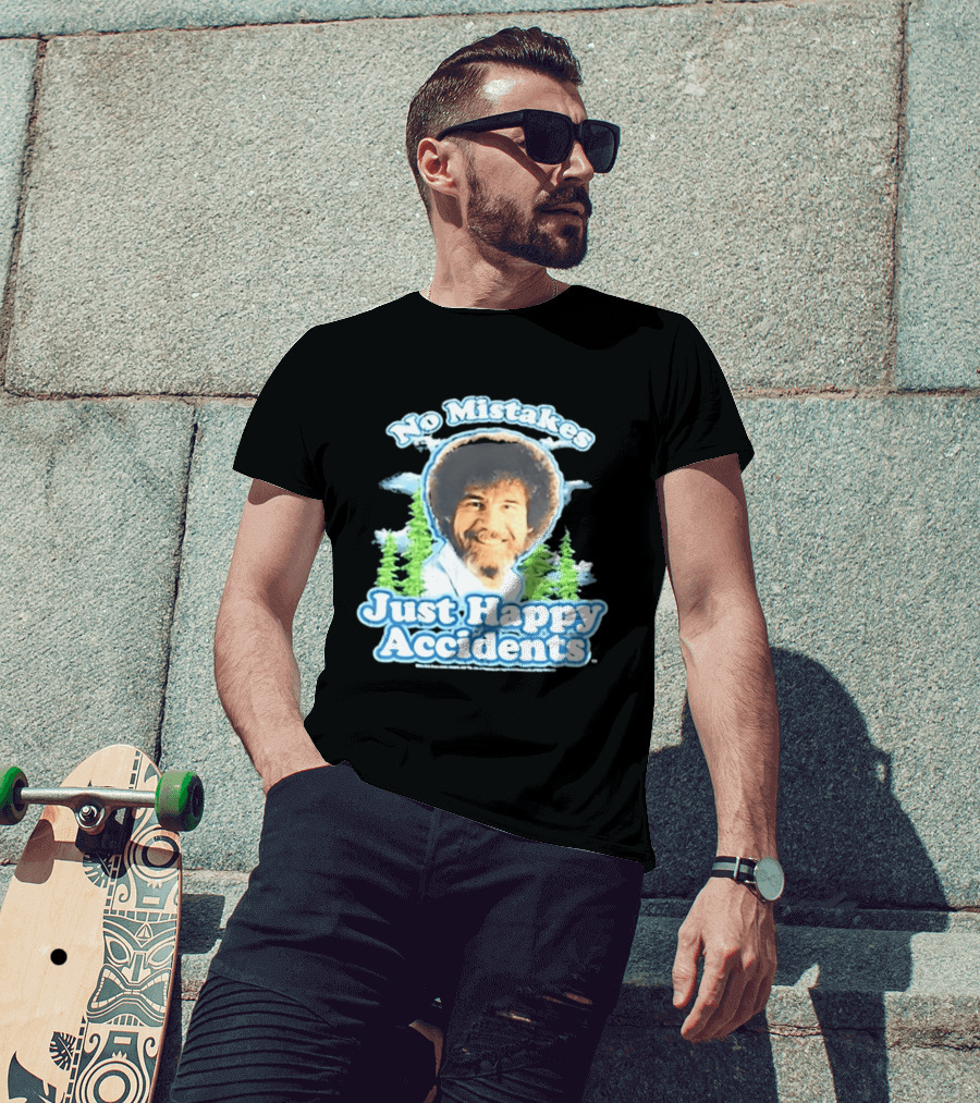No Mistakes Just Happy Accidents Bob Ross Forest T-Shirt