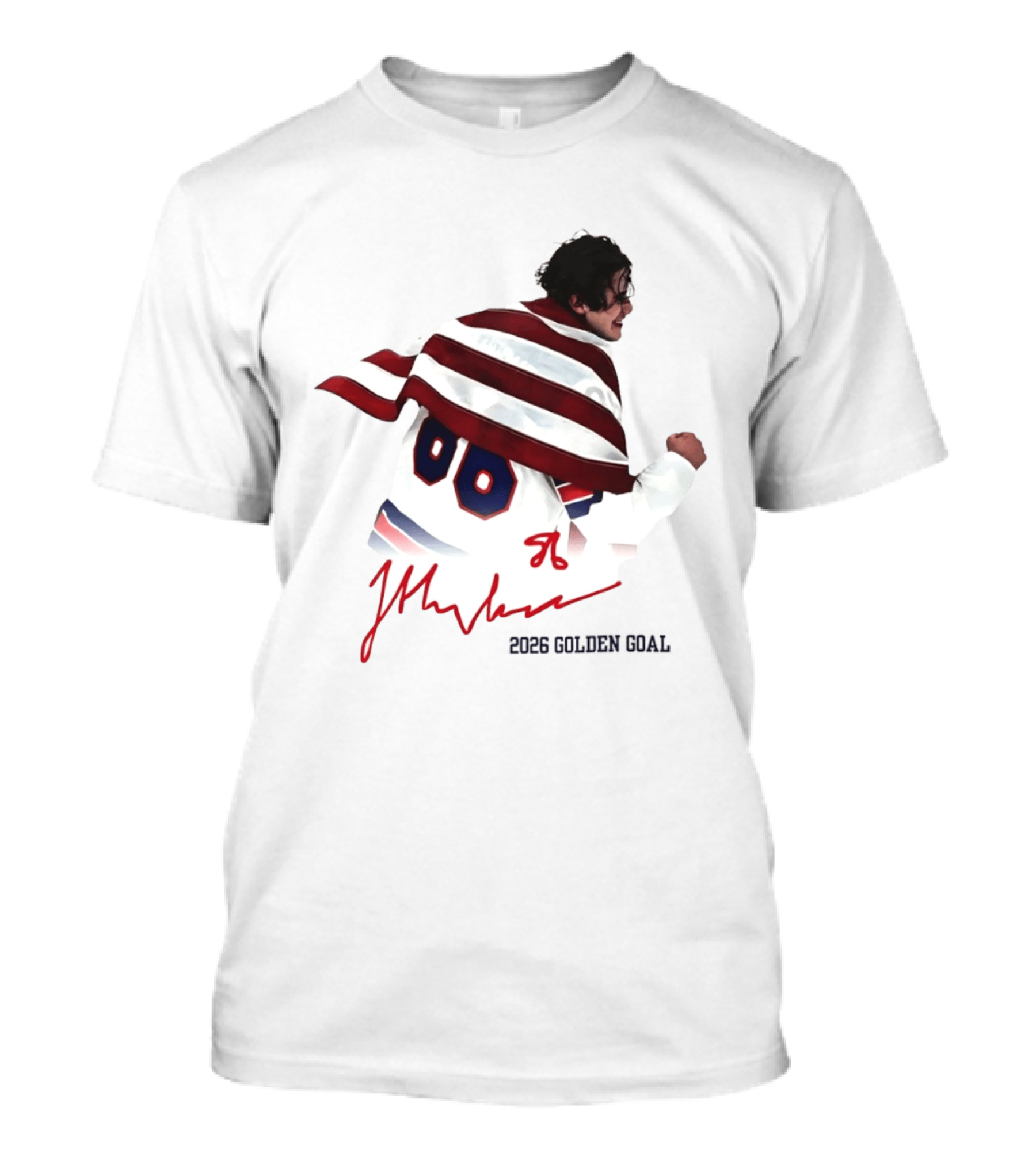 Jack Hughes USA Hockey 2026 Golden Goal Milano Cortina T-Shirt