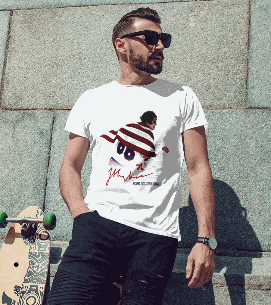 Jack Hughes USA Hockey 2026 Golden Goal Milano Cortina T-Shirt