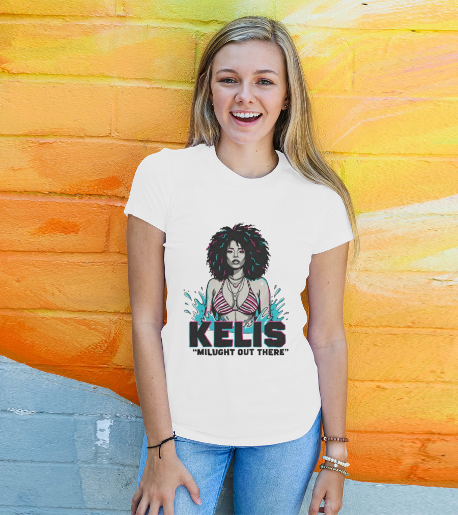 Kelis Milught Out There Striped Bikini T-Shirt
