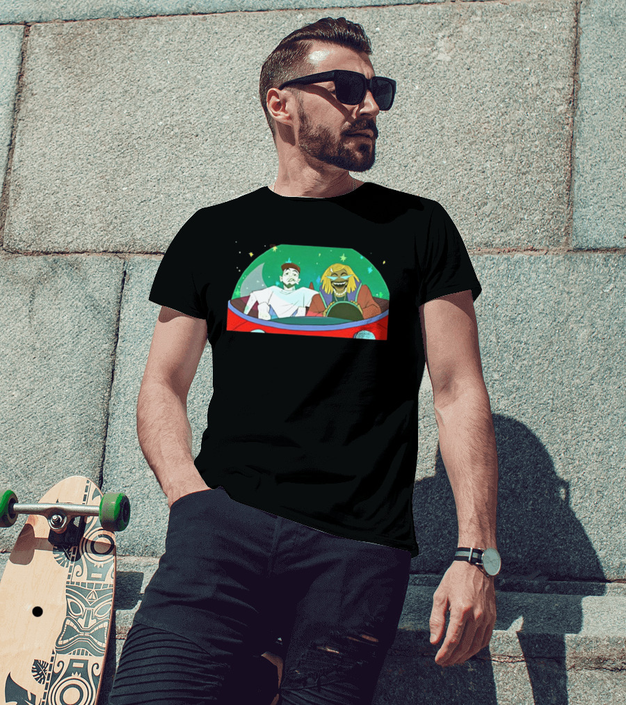 Mac Miller Thundercat She Knows Too Much Animated Illustration In Space Car T-Shirt
