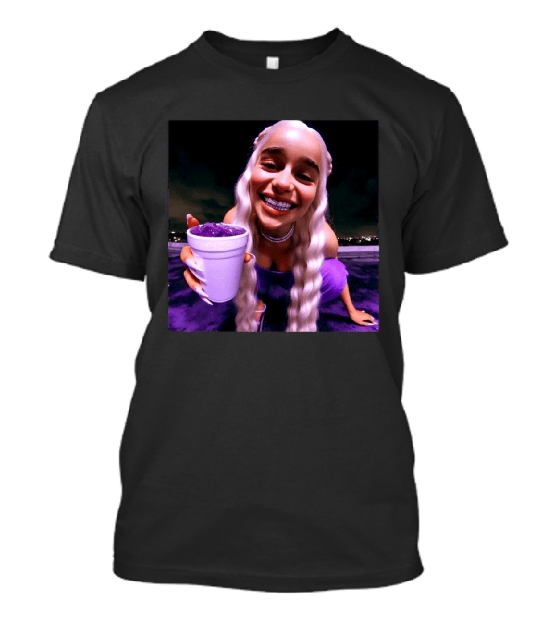 Nicolas Vans Emilia Clarke Daenerys Targaryen Grills And Purple Drink T-Shirt