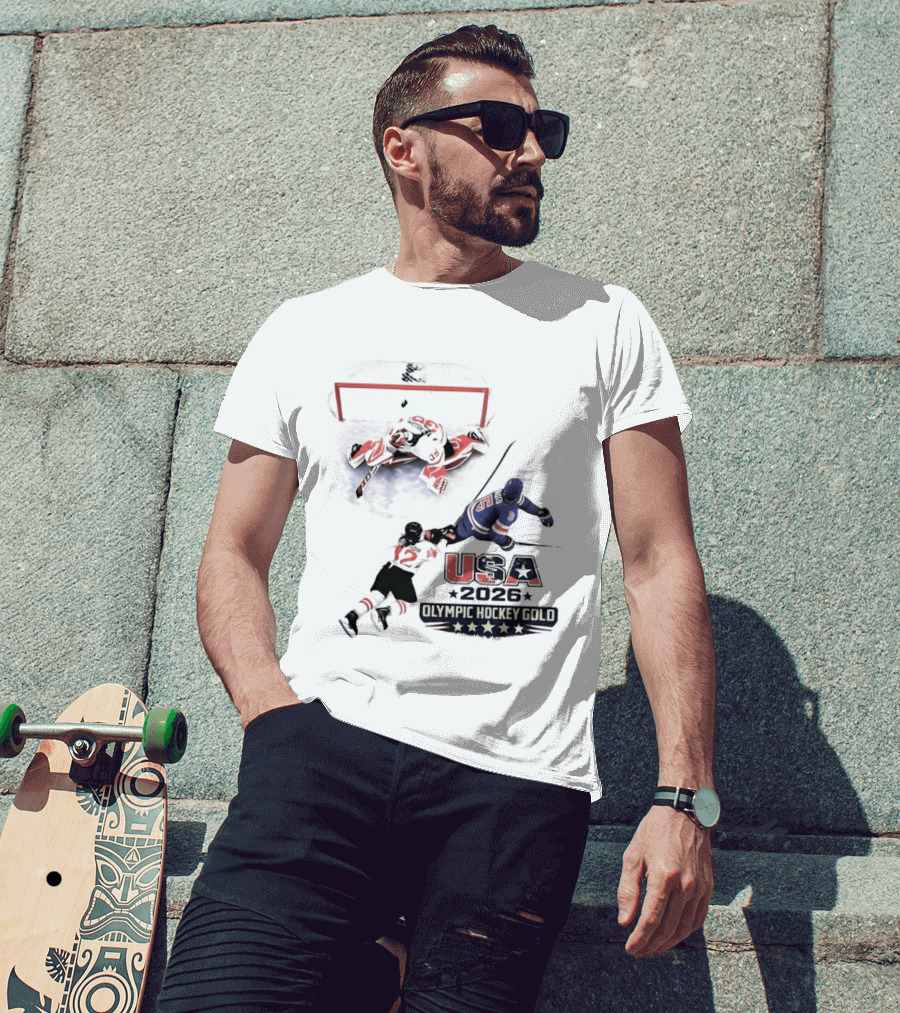USA 2026 Olympic Hockey Gold Milano Cortina American T-Shirt