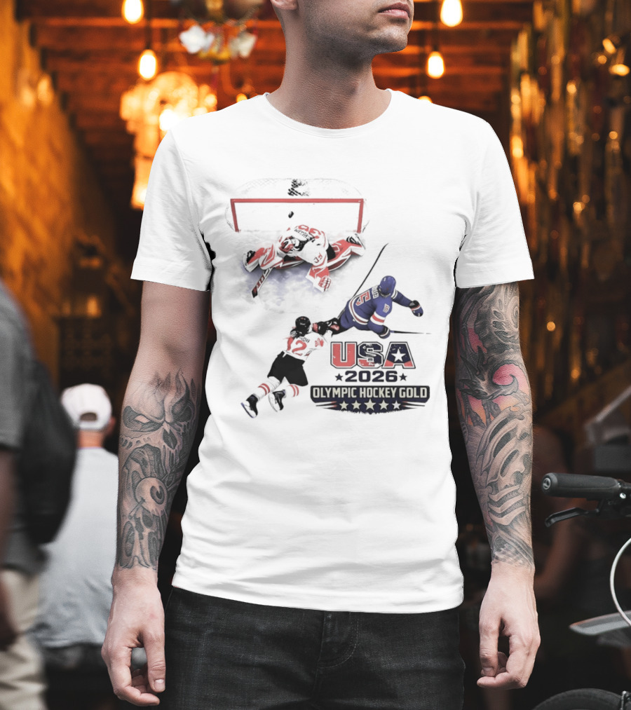 USA 2026 Olympic Hockey Gold Milano Cortina American T-Shirt