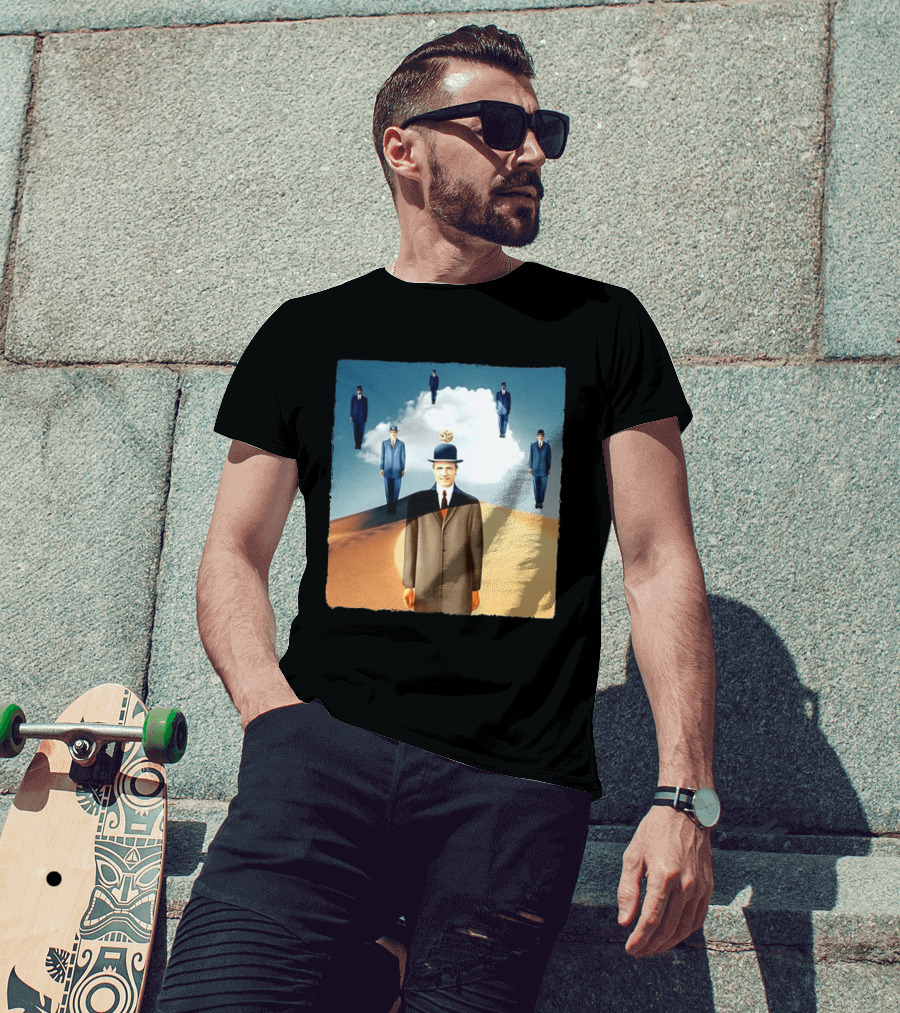 René Magritte X Jean Leloup Son Of Man Remix Surreal Desert Landscape T-Shirt