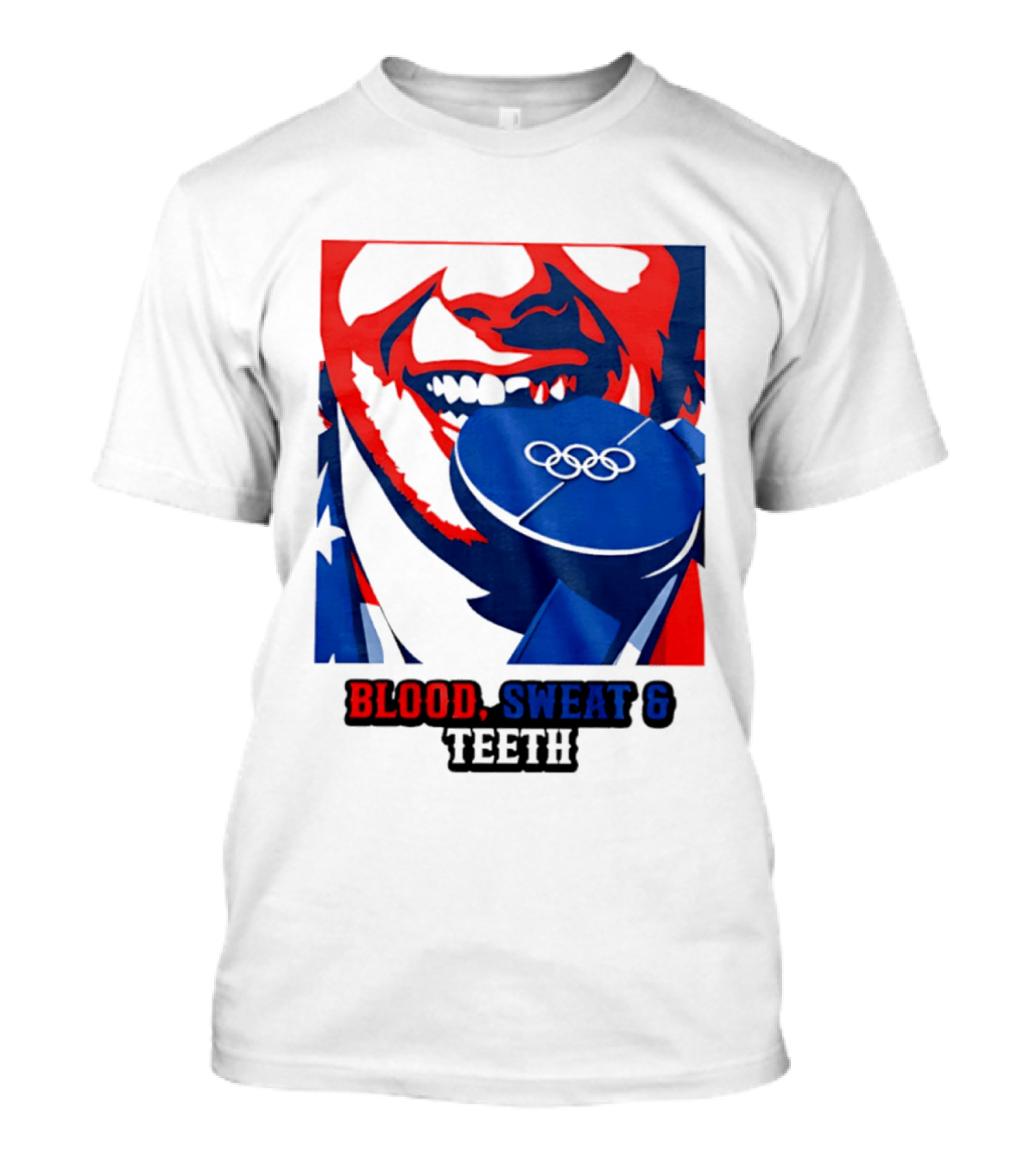 Blood Sweat Teeth Jack Hughes USA Olympic Hockey Gold Medal Champs T-Shirt