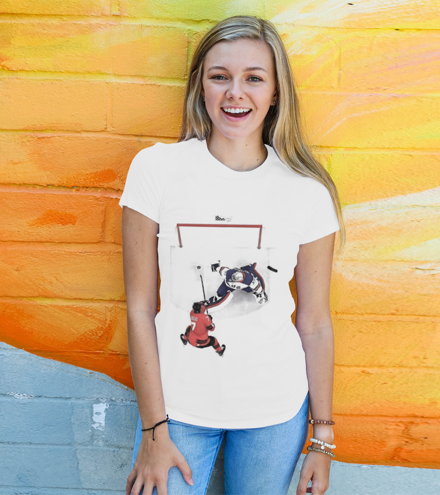 Connor Hellebuyck Team USA Ice Hockey Goalie Save Moment T-Shirt
