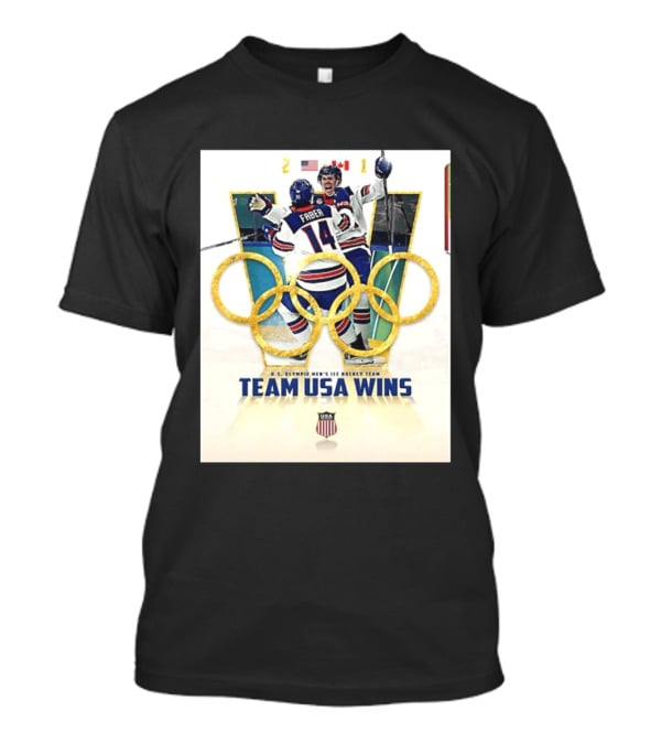 O.S. Olympic Men's Ice Hockey Team USA Wins Gold Against Canada 2 1 T-Shirt