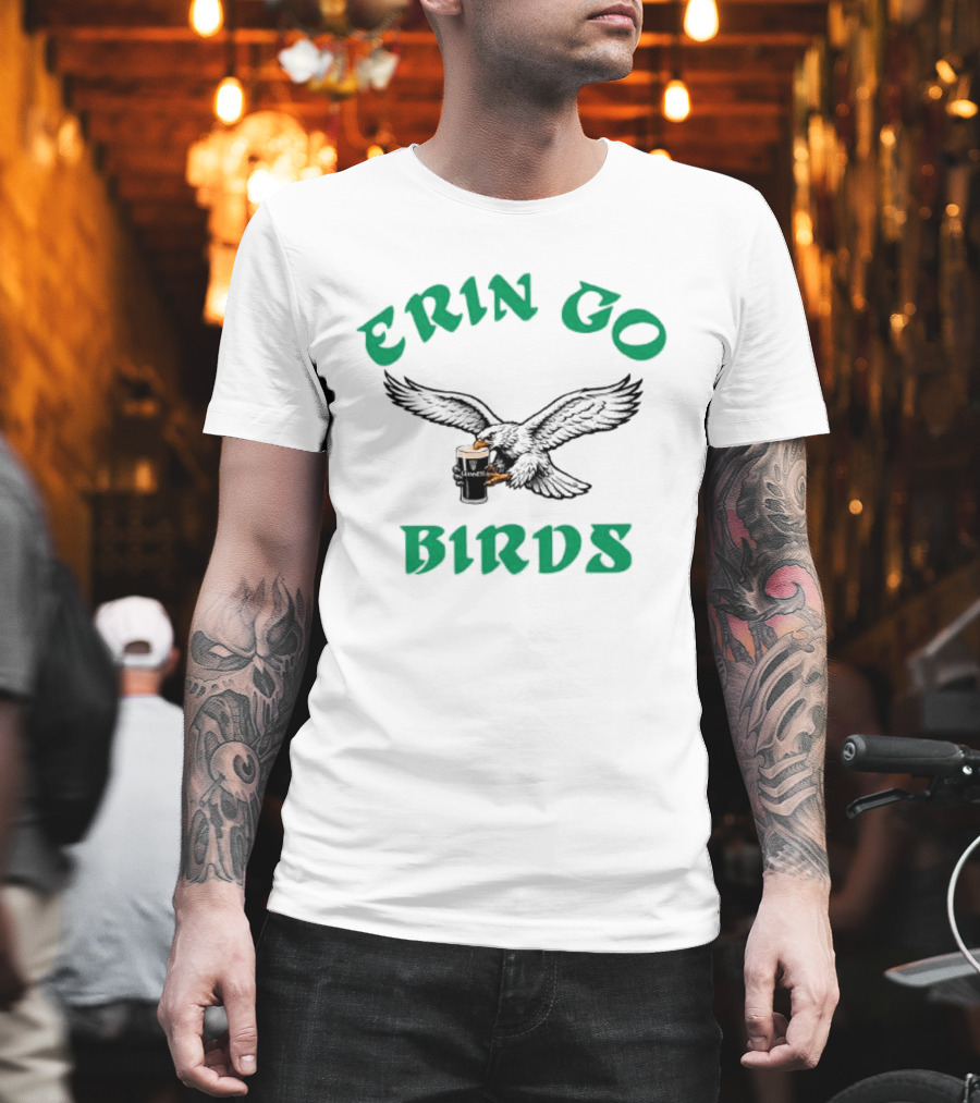 Philadelphia Eagles Erin Go Birds Beer Holding Eagle T-Shirt