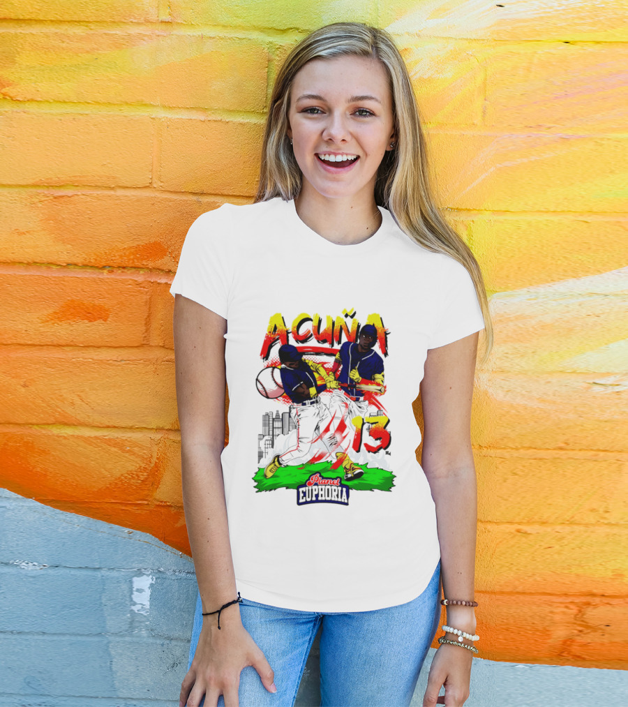Acuna Euphoria Atlanta Braves 13 Hand Drawn T-Shirt