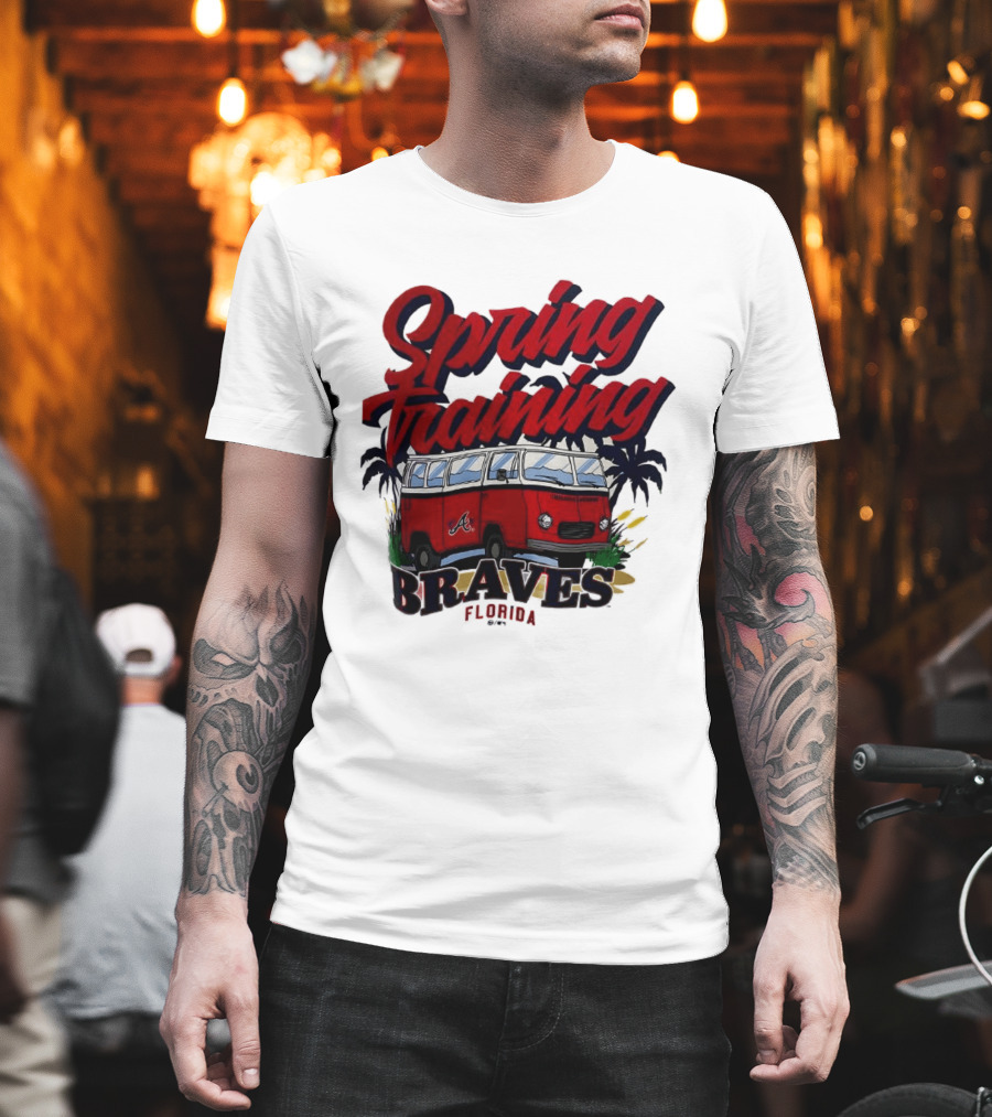 Spring Training Braves Florida Vintage VW Bus Palm Trees T-Shirt